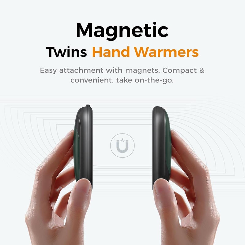 OCOOPA Magnetic Hand Warmers Rechargeable 2 Pack, Electric Handwarmers, Smart Heating UL Certified, 3-Settings,Portable Heater, Ultra Slim Pocket, Hunting Essentials, Gifts for Christmas Men, UT3 Lite - Image 3